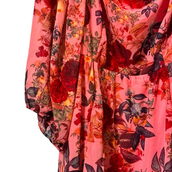 Torrid Plus Size 4 Pink Floral Tiered Chiffon Mini Dress – NWOT - Picture 7 of 10